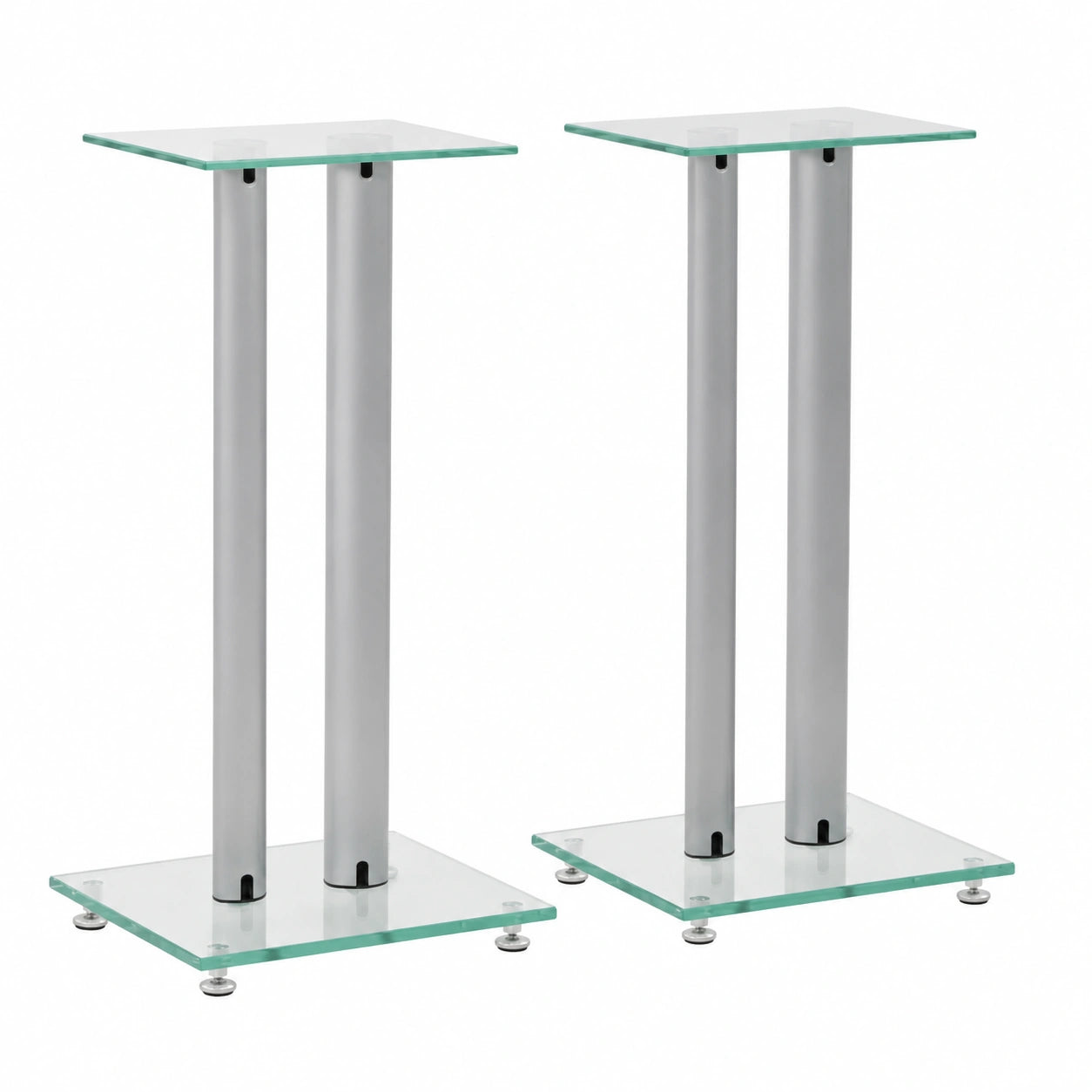 vidaXL Lautsprecherständer Set aus Silberglas, 2 Stück