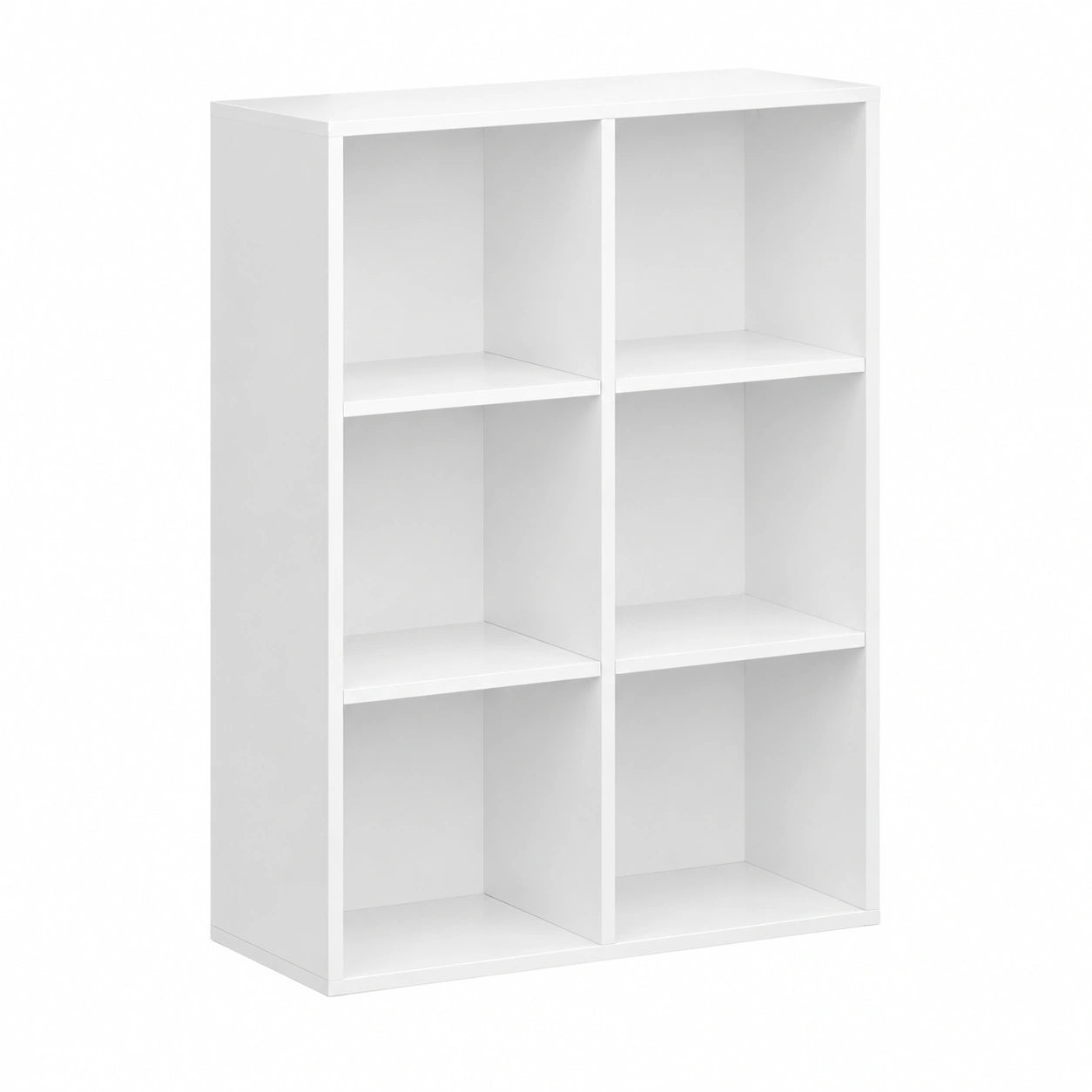 VASAGLE Bücherregal mit 6 Fächern, Weißes Standregal für Wohnzimmer, Büro und Schlafzimmer