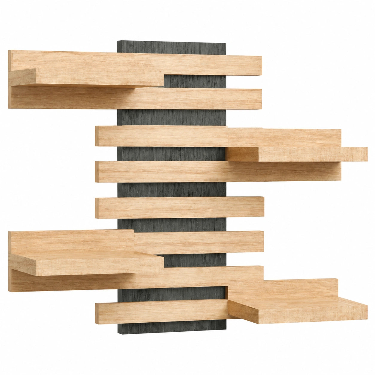 Modulares Hängeregal aus Massivholz für Wohnzimmer, Küche und Bad - Vintage Design mit Stauraum für Bücher und Deko