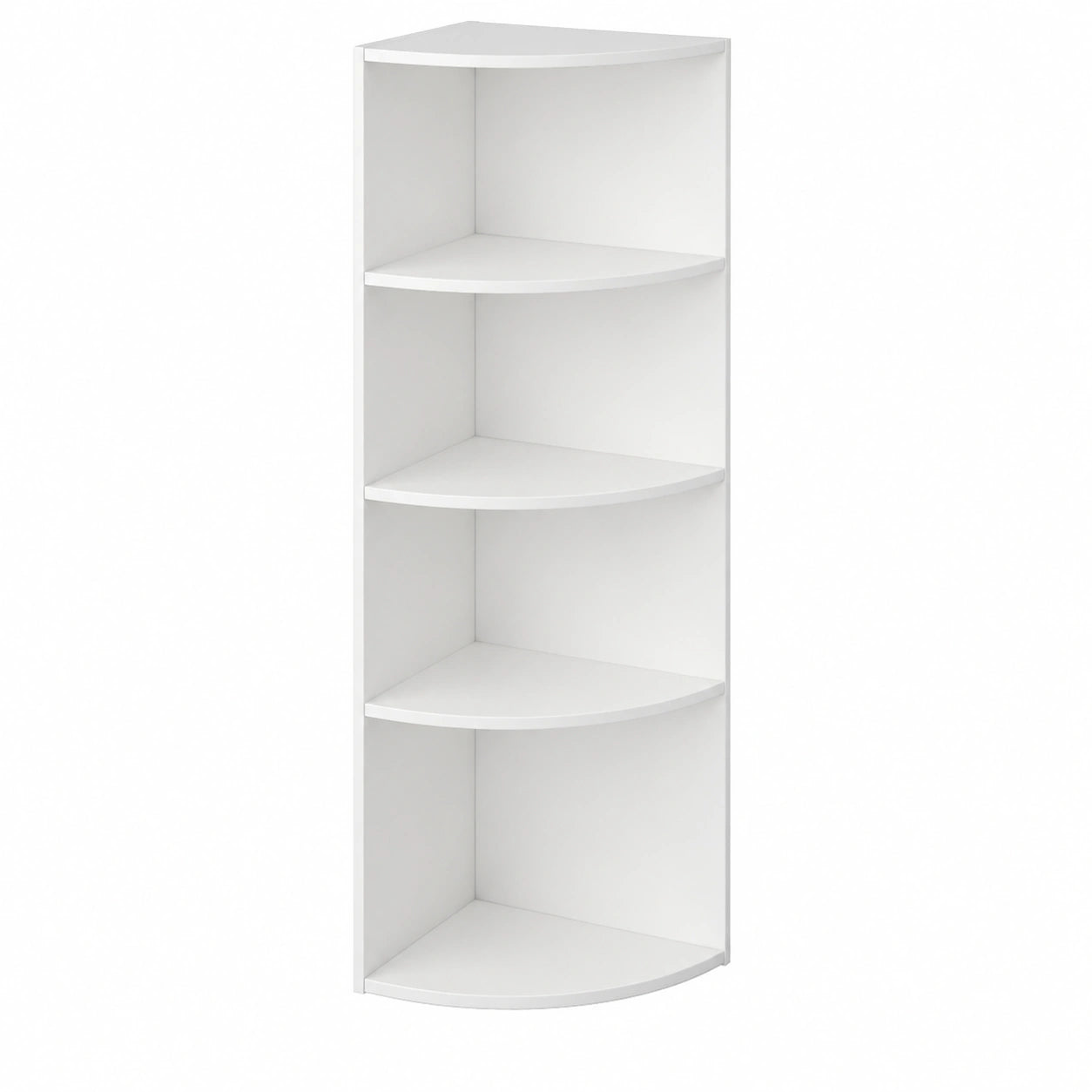 VASAGLE Eckregal mit 4 Ebenen, freistehendes Holzregal für Büro, Wohnzimmer, Küche oder Schlafzimmer, Weiß