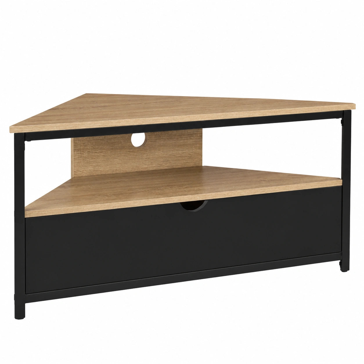IDMarket - Industrie-Design Eck-TV-Schrank Boston, Schwarz, 100 cm