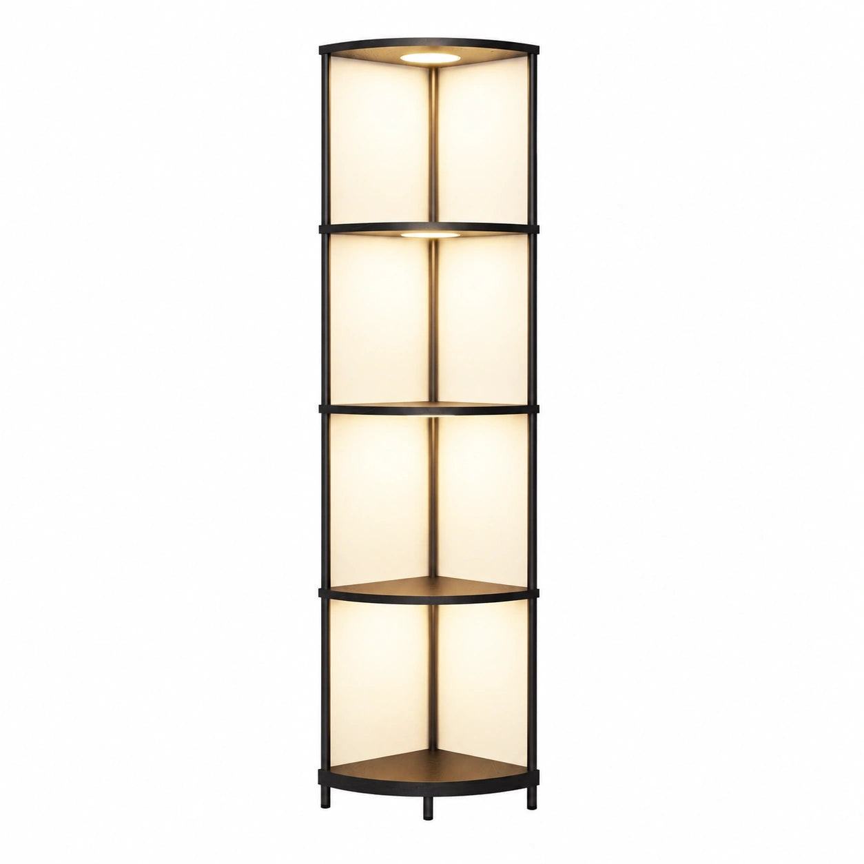 Stehlampe mit Regal, dimmbar, 4 Farbtemperaturen, 6 Farben, inkl. Fernbedienung