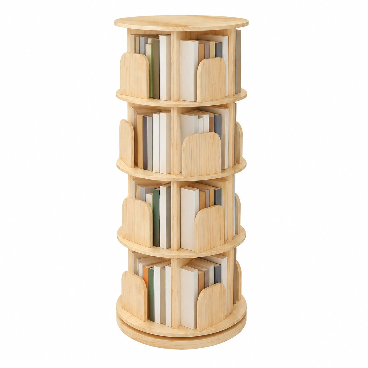 Youyijia Drehbares 5-Etagen-Bücherregal mit 360° Rotation, Kinderregal & Raumteiler für Wohnzimmer und Büro