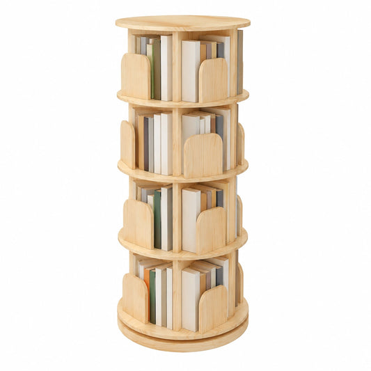 Youyijia Drehbares 5-Etagen-Bücherregal mit 360° Rotation, Kinderregal & Raumteiler für Wohnzimmer und Büro