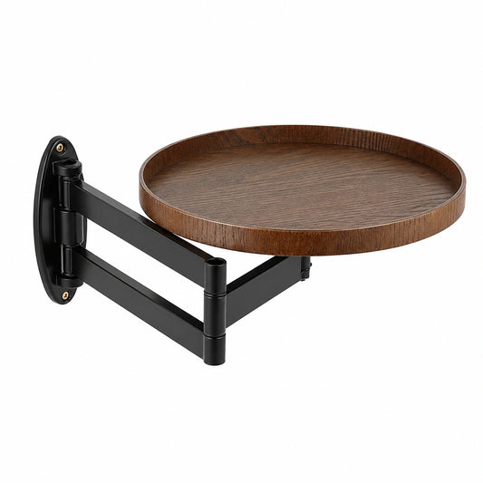 Runder Wandklapptisch aus Holz, platzsparend, ausziehbar, schwebend, für Schlafzimmer und Wohnzimmer (Bräunlich)