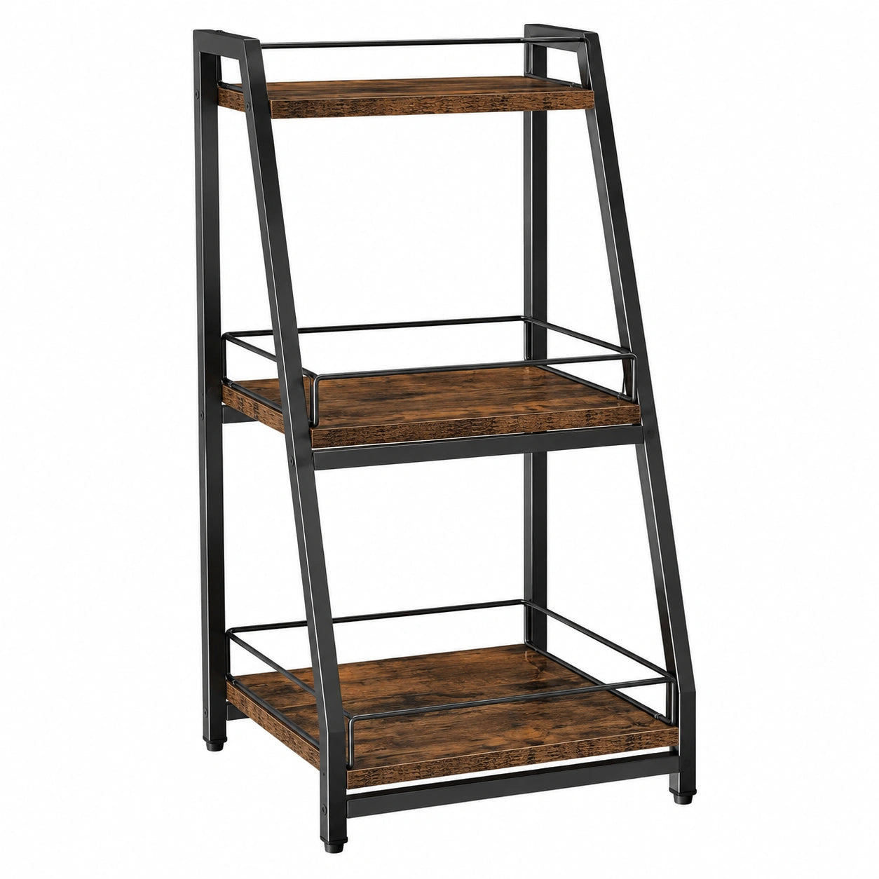 Nuovoware 3-stufiges Weinregal mit Schublade, freistehendes Minibar-Regal für Spirituosen, Flaschenhalter mit Zaun, für Küche, Esszimmer und Wohnzimmer, Schwarz
